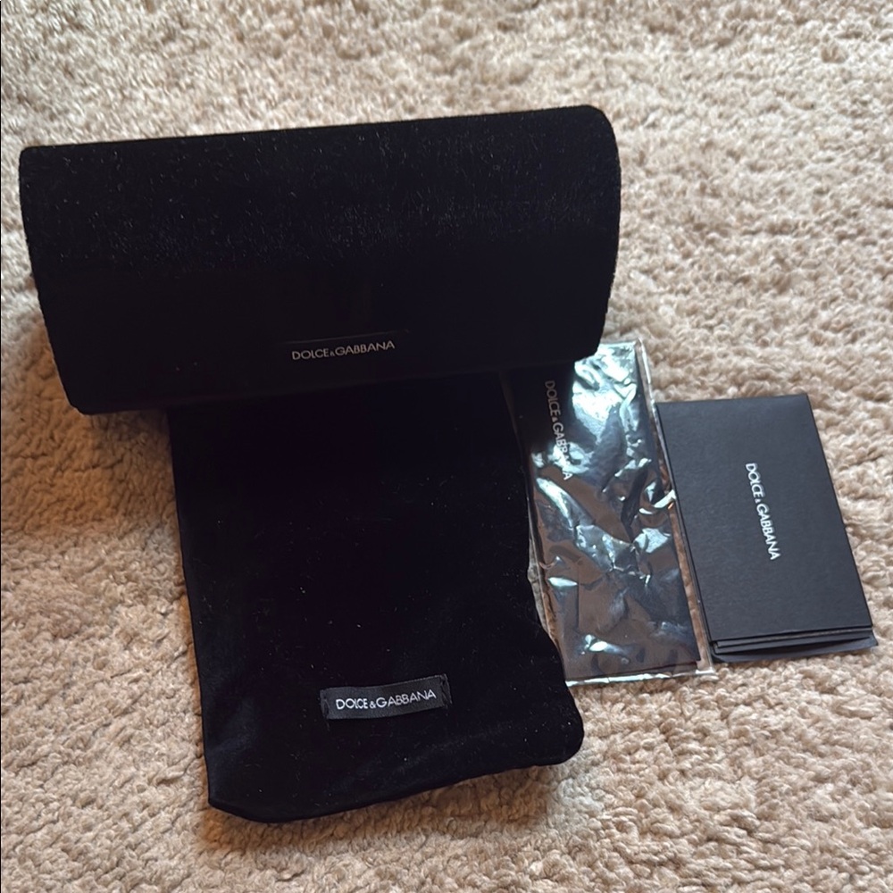 Dolce & Gabbana Black Velvet Accessory Set
